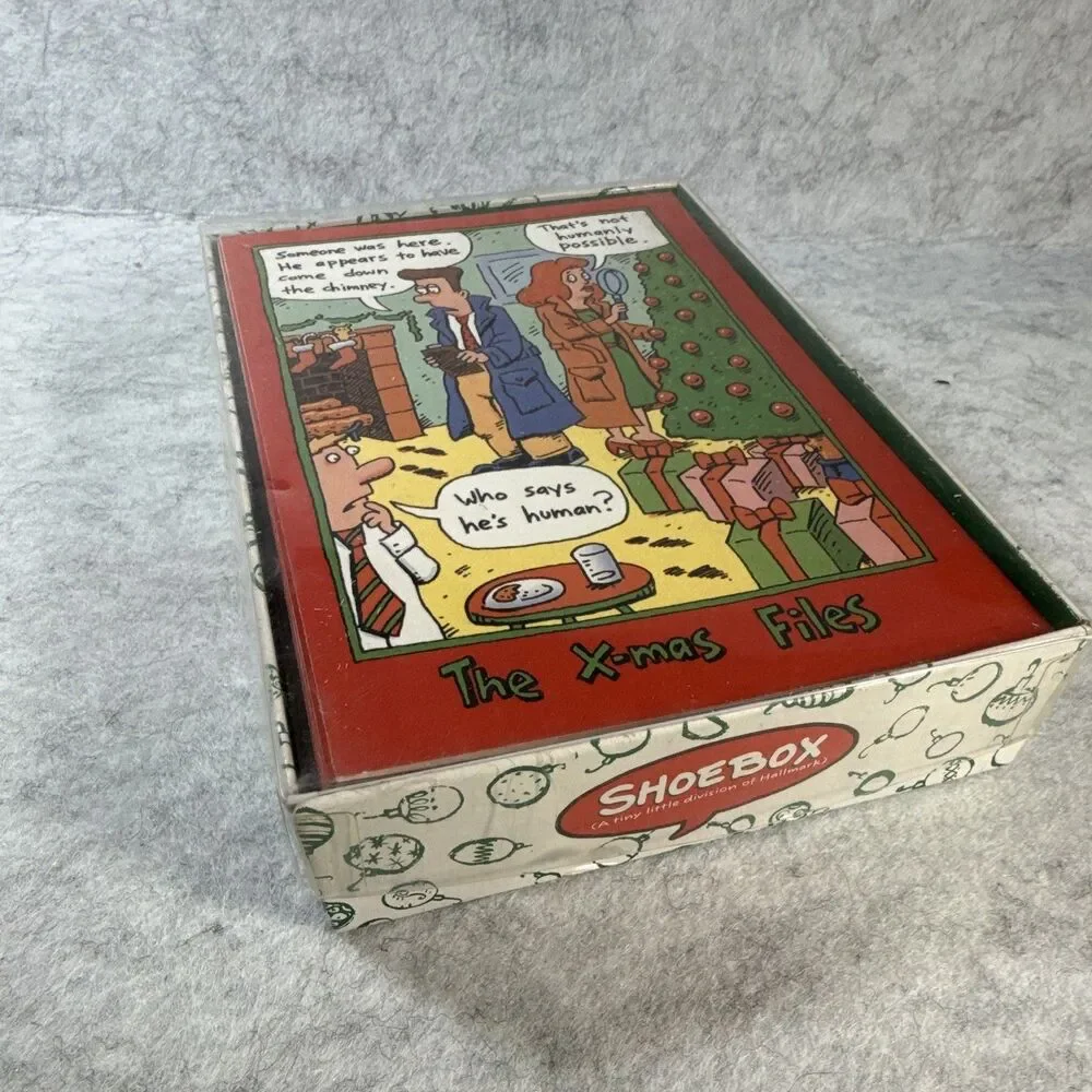 Vintage 1990’s Shoebox Christmas Greeting Cards 15 of X-Files & 9 of The Grays
